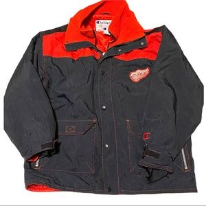 Vintage Champion Detroit Redwings Mens XL Full Zip & Button Jacket Coat